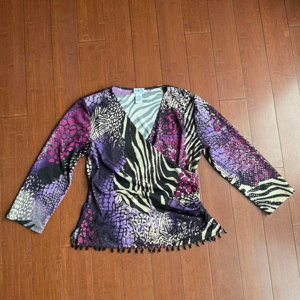 Vintage Made in USA Zebra Print‎ Top
